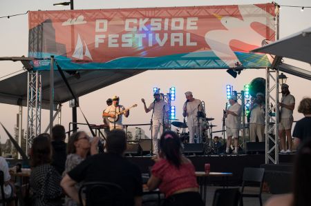Band performing at Dockside